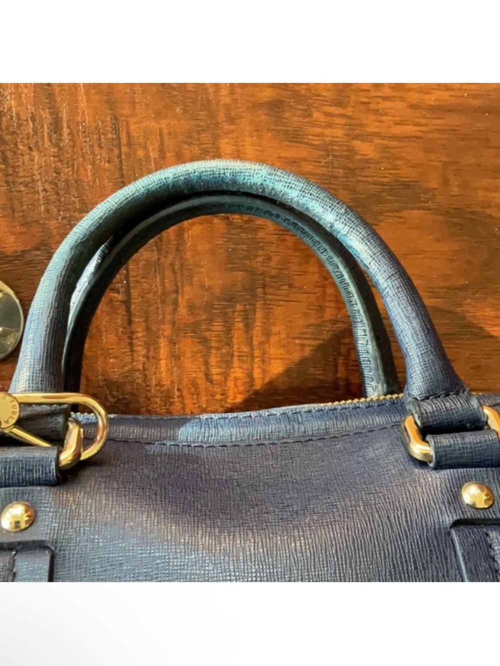 Furla 2way Navy Saffiano Leather Satchel - Picture 7 of 11